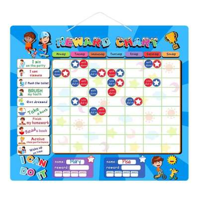 2020 Hot Amazon Supplier Custom Design Dry Erase Custom Reward Chart For Kids